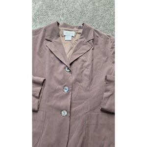 Silk Club‎ Collection Woman Large Brown 100% Silk Jacket Blazer